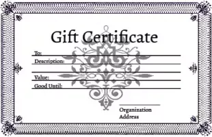 Gift Certificate Form ($25 increment)